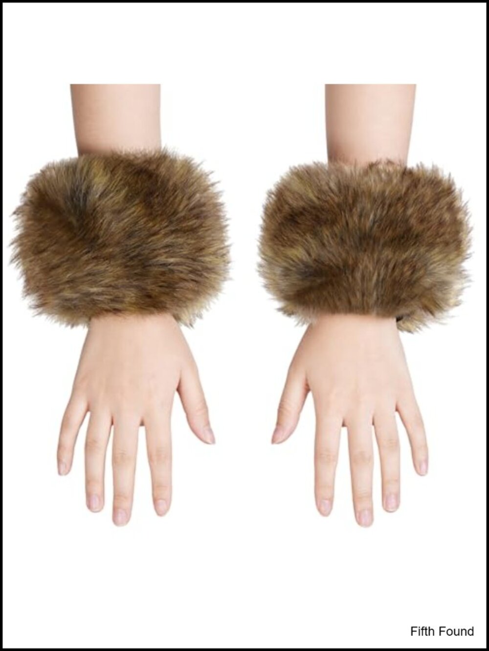 Faux Fur Wrist Cuffs Short Arm Warmers Pair for Women Party Costumes